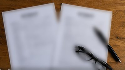 Two roofing quotes laid side by side on a table for comparison